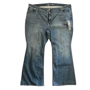 Old Navy plus size high rise flare jeans.